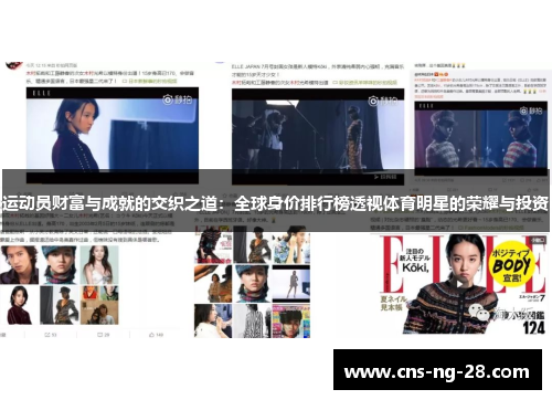 运动员财富与成就的交织之道：全球身价排行榜透视体育明星的荣耀与投资